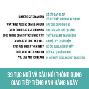 39 Tục Ngữ Và Câu Nói Thông Dụng Giao Tiếp Tiếng Anh Hàng Ngày