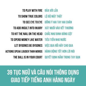 39 Tục Ngữ Và Câu Nói Thông Dụng Giao Tiếp Tiếng Anh Hàng Ngày